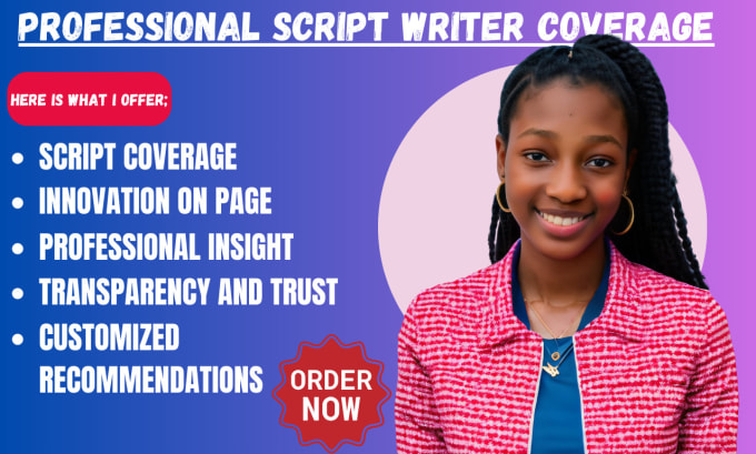 I will provide professional quality script coverage, provide feedback, critiques notes