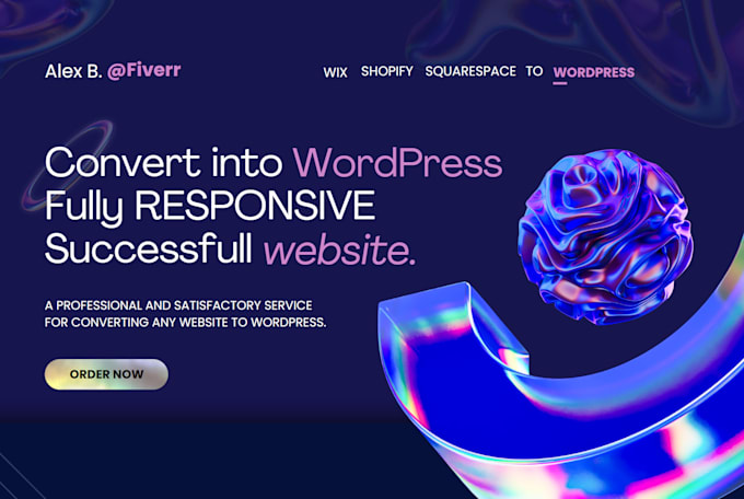 migrate your wix, squarespace, or godaddy website to wordpress elementor