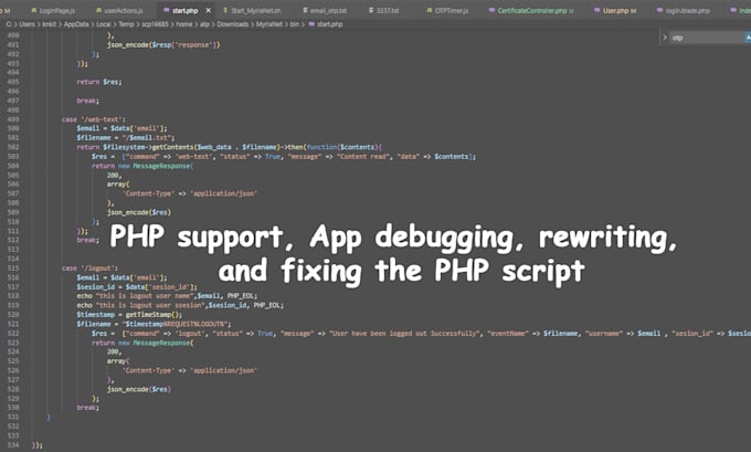 write PHP scripts, develop websites, debug, and fix errors