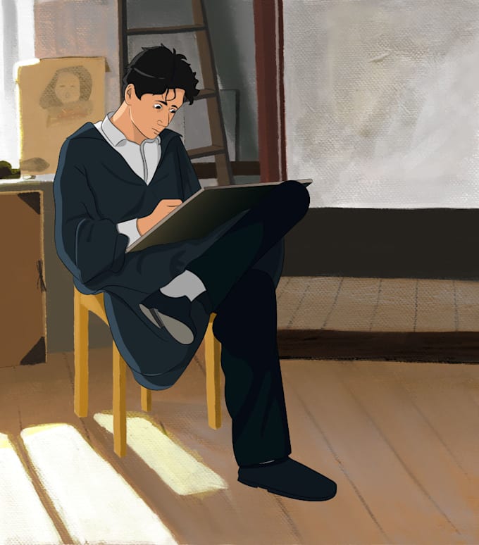 create awesome cartoon portrait, people illustration