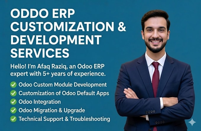 develop custom odoo modules, automate workflows and integrate third party apis