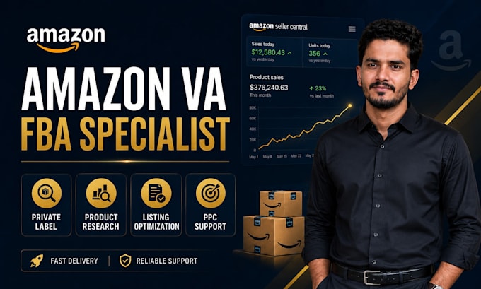 be your amazon VA amazon fba virtual assistant and private label specialist