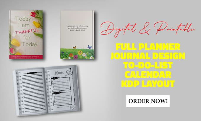 design custom prayer journal design, gratitude, planner, notebook, kdp journal