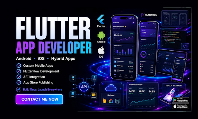 be your android ios hybrid app flutter developer for mobile development
