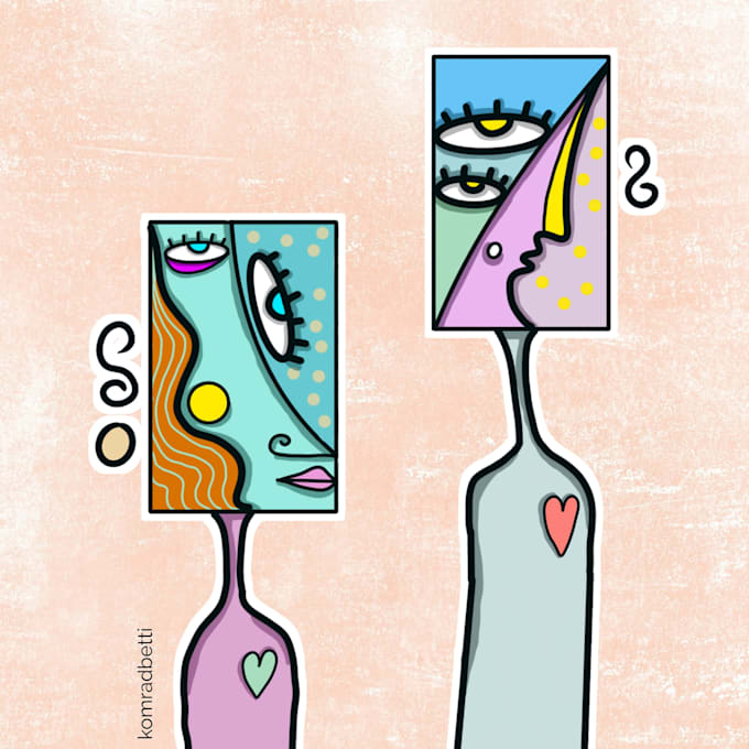 draw digital cubism potrait