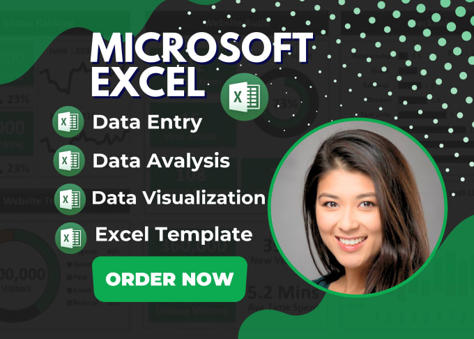 Do excel data entry, excel data analysis, excel dashboard, excel ...