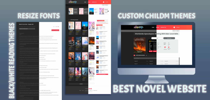 create a manga and novel website