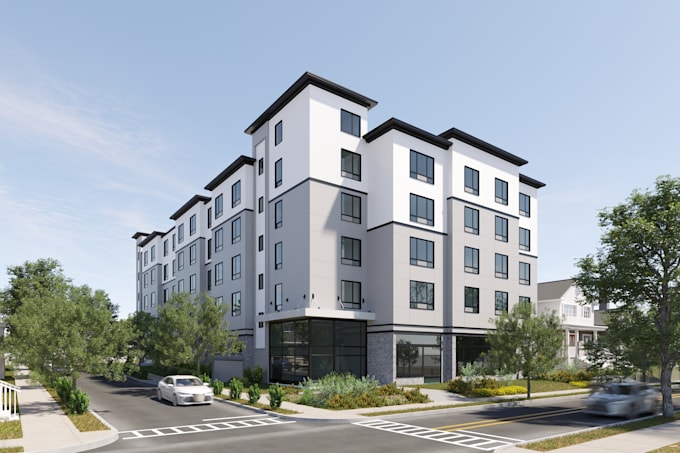exterior architecture render for renovation or new design