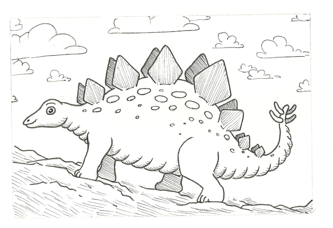 illustrate dinosaurs in cartoon style