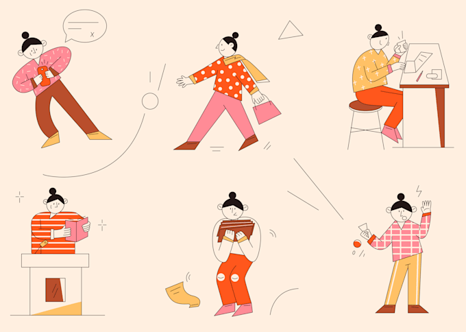 do line style illustration in vector work