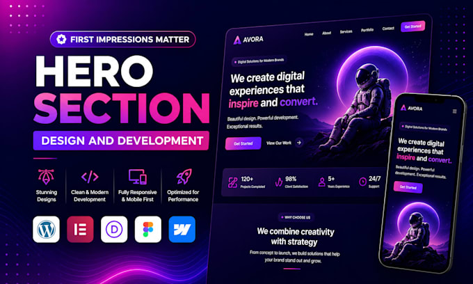 create any website banner, shopify banner, hero section slider image