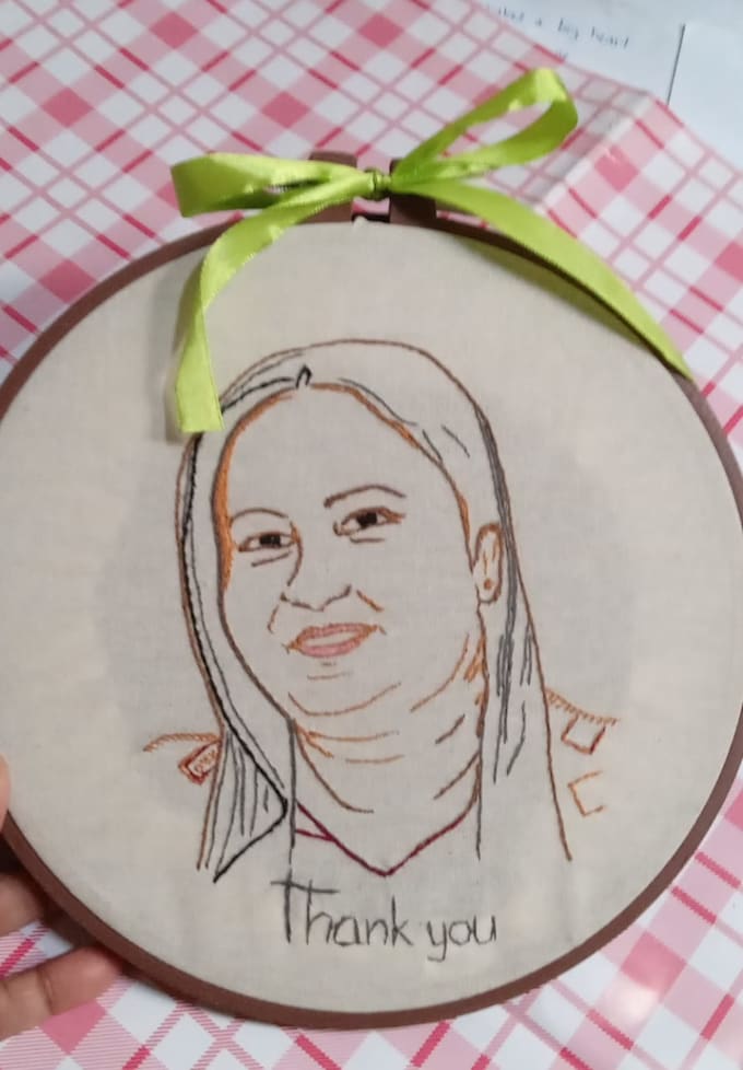 Customize an embroidery handcrafted hoop by Dishadi Fiverr