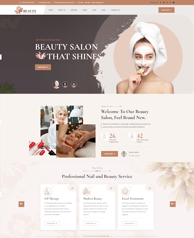 Build a nail salon or beauty website by Serafimparente Fiverr