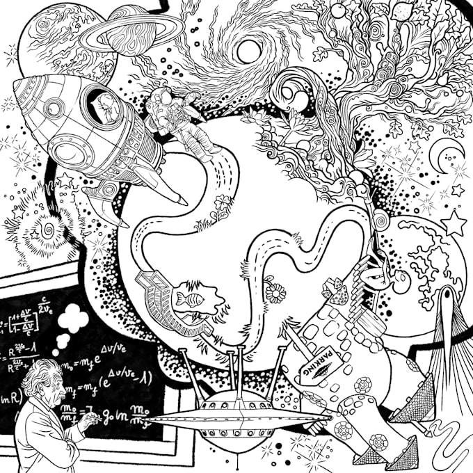 do black and white illustration art