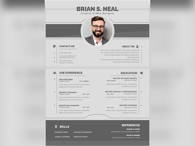 design professional and eye catchy resume or cv