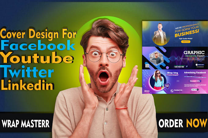design facebook cover, youtube banner, social media header