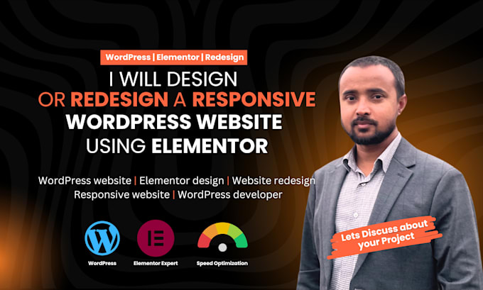 design or redesign a responsive wordpress website using elementor