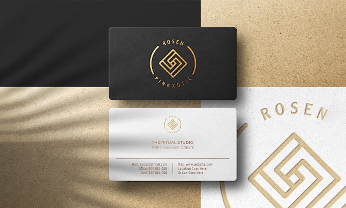 Do modern, minimalist luxury business card design with logo design by ...
