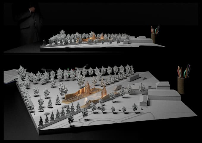 do a realistic digital maquette rendering