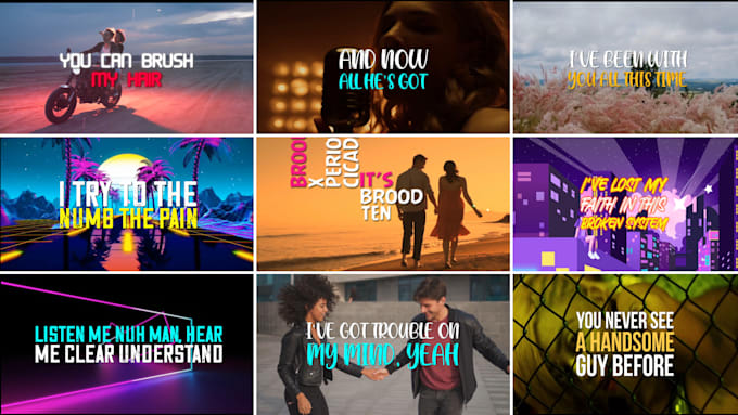 make beautiful animated lyric music video for your song in 24 hours