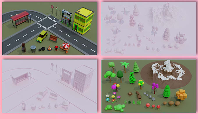 make 3d lowpoly, stylized model and props for your game