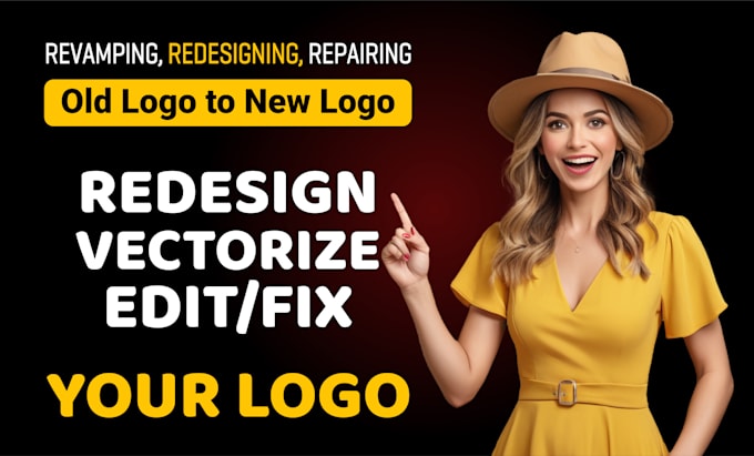modify logo redesign, update, redraw, edit, fix, vectorize