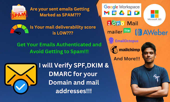 help you fix spf dkim dmarc to improve email deliverability