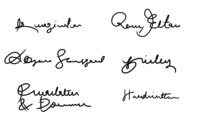 Create handwritten calligraphy, cursive or monographic signature by ...