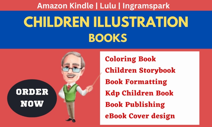 I will do children storybook illustration KDP children book formatting and publishing