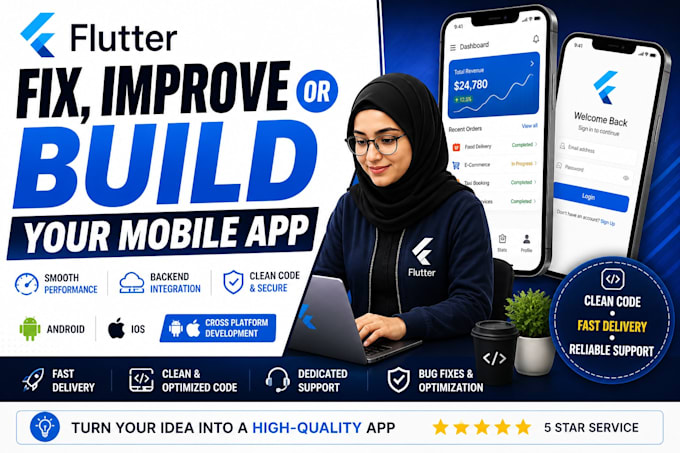 build, fix or improve flutter apps with firebase integration