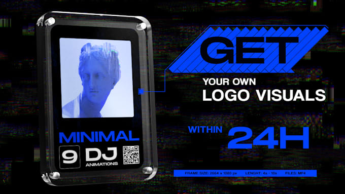 do glitched dj logo visuals for gigs, inside 9 scenes