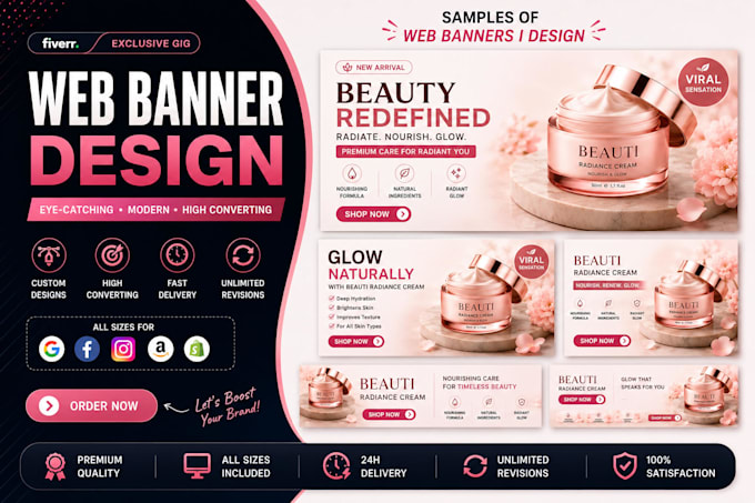 design high converting google ads banner and web banner ads