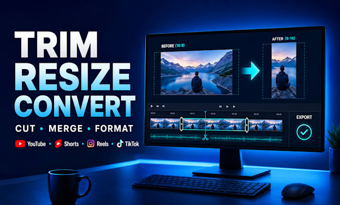 trim cut merge resize or convert your videos