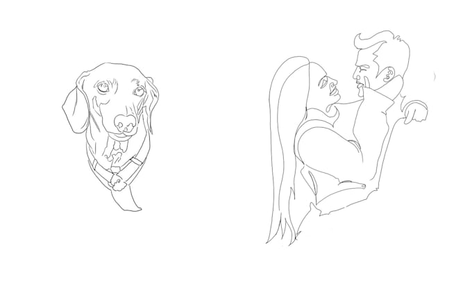 illustration with continuous line art 24 hours