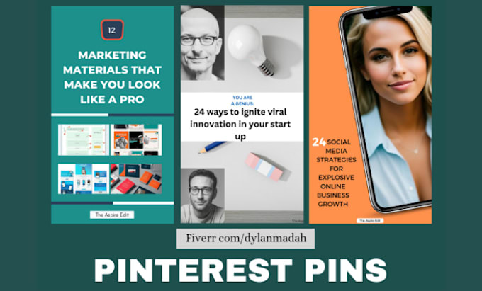 Design pinterest graphics for your business by Dylanmitambo | Fiverr