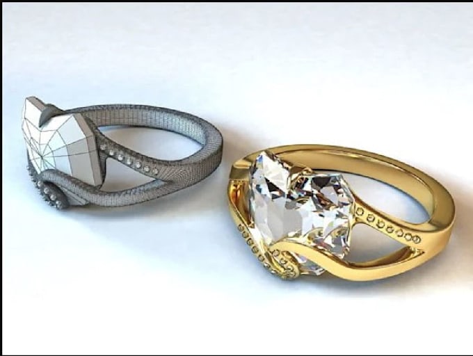 do jewelry 3d model and rendering with 3d printable format