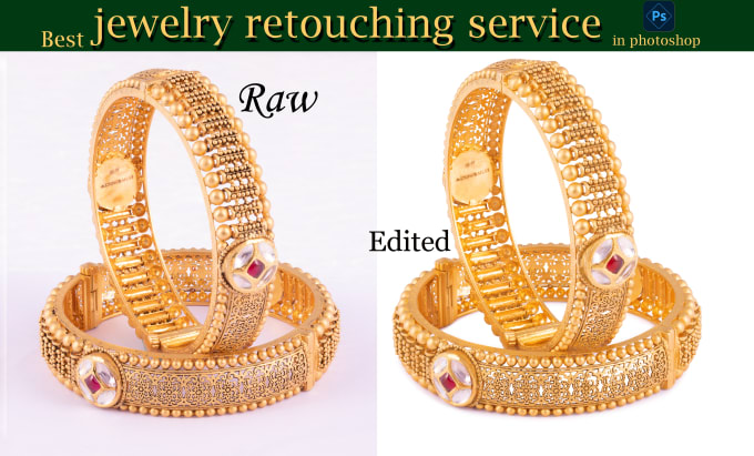 I will edit imagery enhanced gold jewelry retouching service object change by photoshop