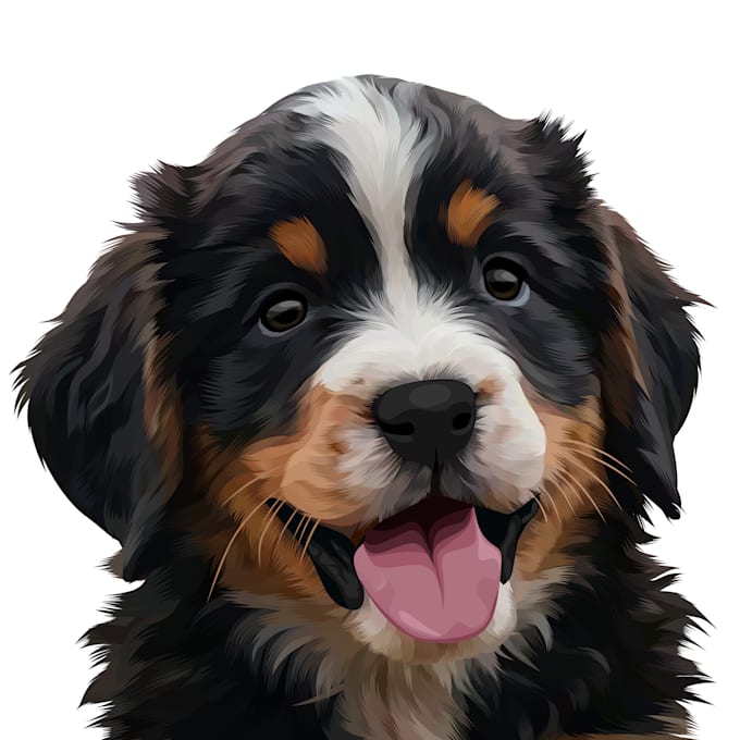 create a custom half body pet vector portrait