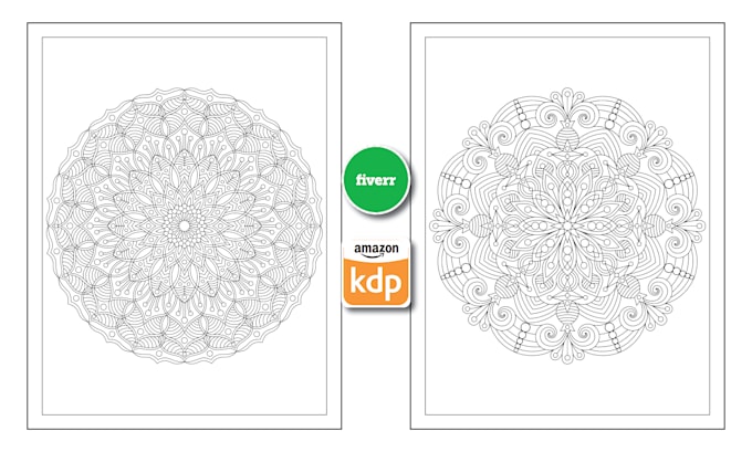 draw unique mandala coloring book pages for adult KDP books