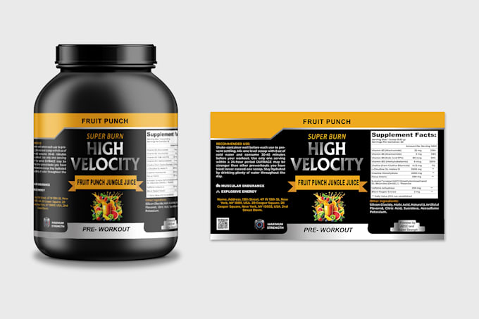 products and protein powder label design