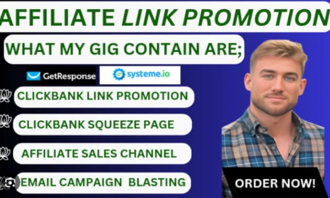 I will promote affiliate link , click bank account, referral link promotion