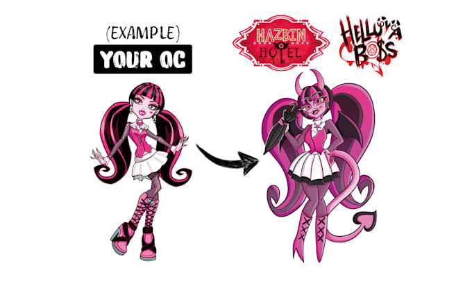 draw your character inspired by hazbin hotel or helluva boss