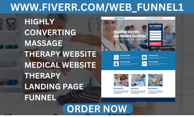 design therapy massage website medical website therapy landing page funnel