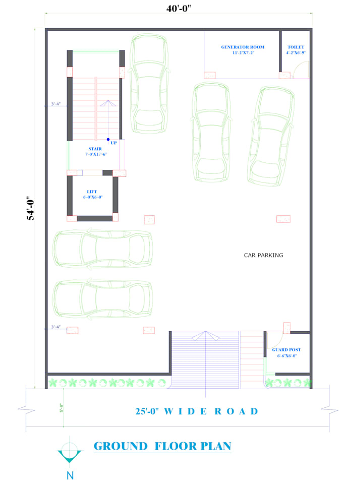 do architectural floor plan for residence office and warehouse