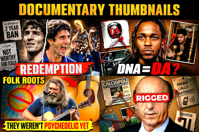 design eye catching history and documentary thumbnails
