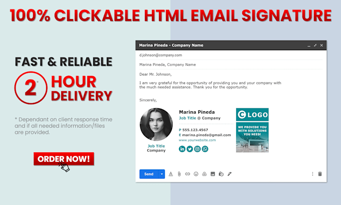do a clickable HTML email signature
