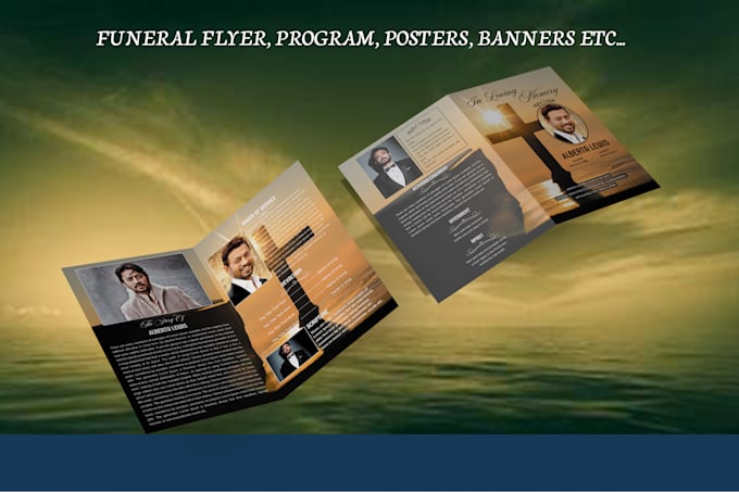 create funeral program, obituary, funeral flyer, memorial flyer, church flyer