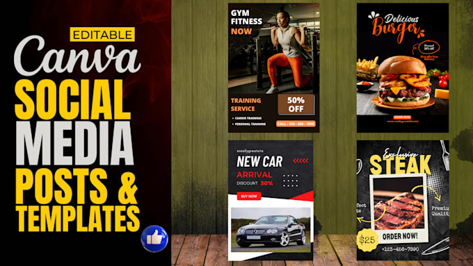 Create editable social media posts, and ads using canva by Malikadnan24 ...