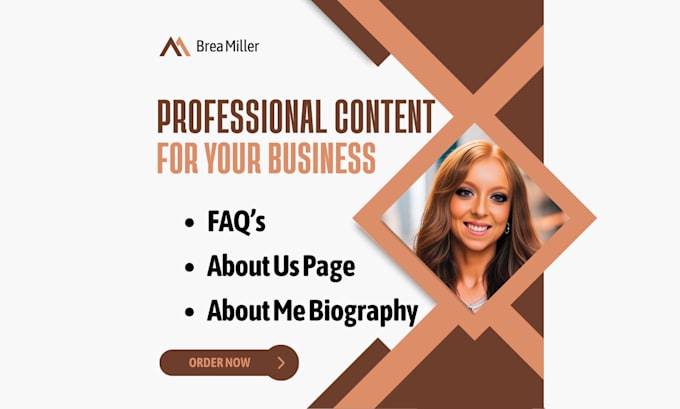 write professional faq, about us, and about me page