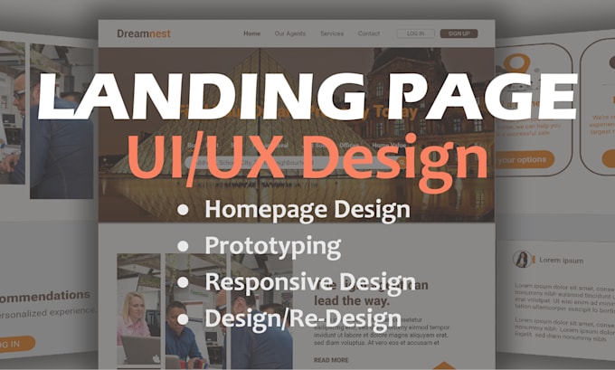 design web landing page or homepage, ui ux, prototype